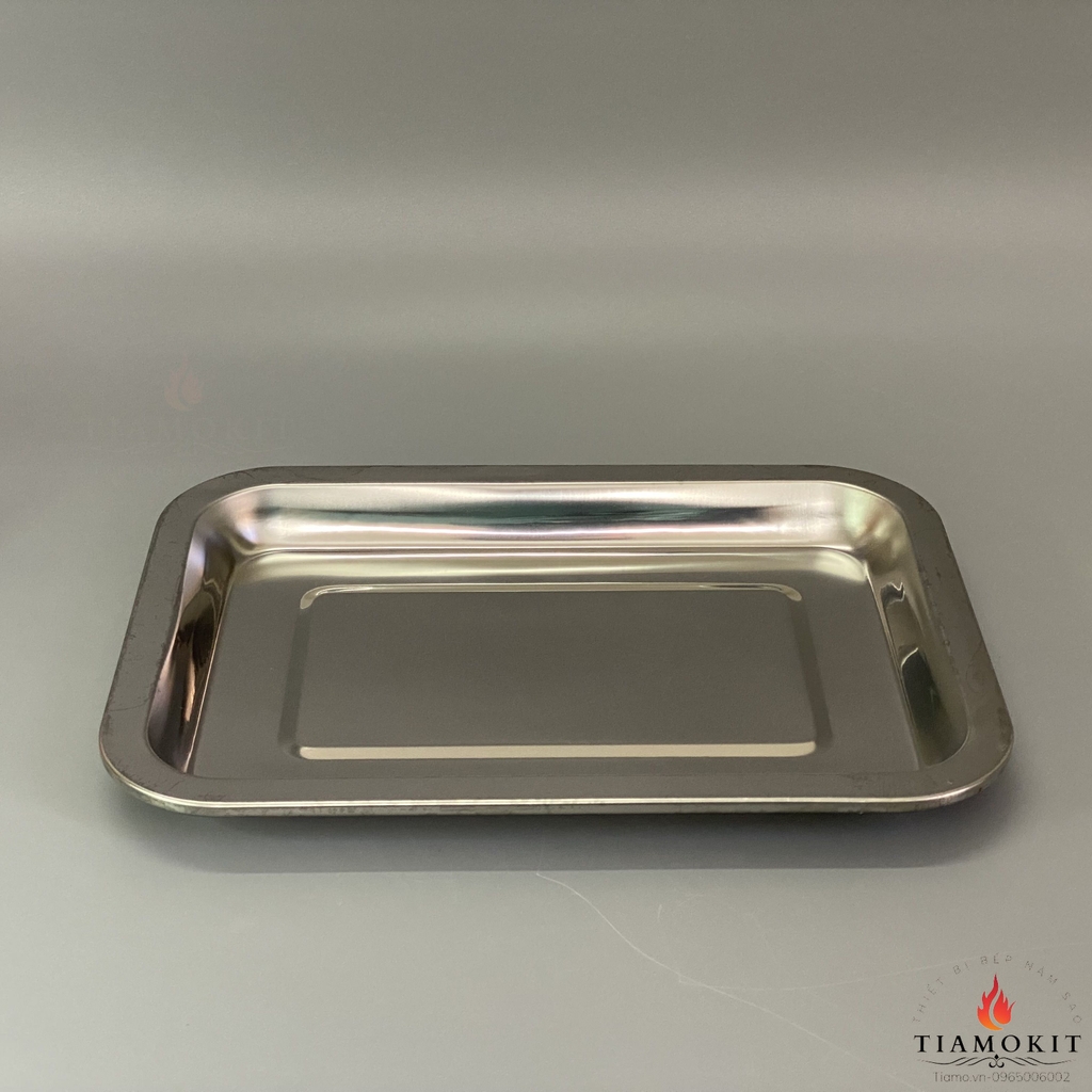 Khay inox để đồ chữ nhật Sus 430 kích thước 20x27 cm (Sâu 2cm, sâu 5cm, sâu 7cm)