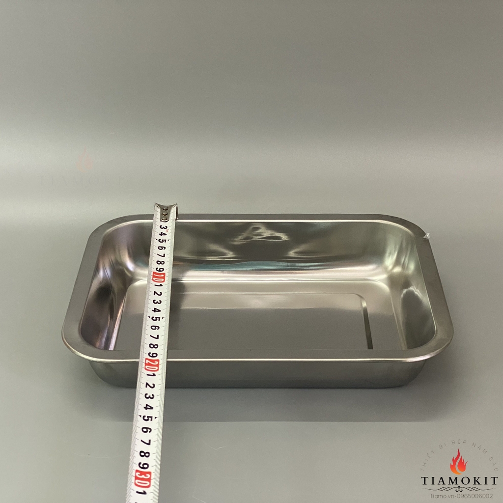 Khay inox để đồ chữ nhật Sus 430 kích thước 20x27 cm (Sâu 2cm, sâu 5cm, sâu 7cm)