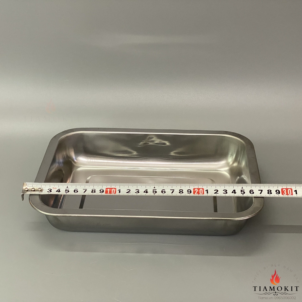 Khay inox để đồ chữ nhật Sus 430 kích thước 20x27 cm (Sâu 2cm, sâu 5cm, sâu 7cm)