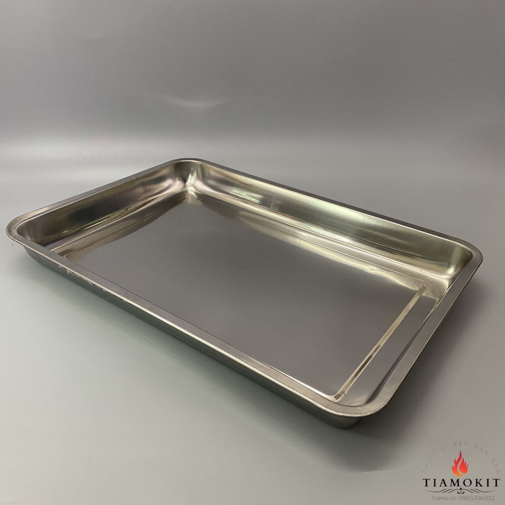 Khay inox để đồ chữ nhật Sus 430 kích thước 35x50 cm ( Sâu 2cm, sâu 5cm, sâu 7cm)