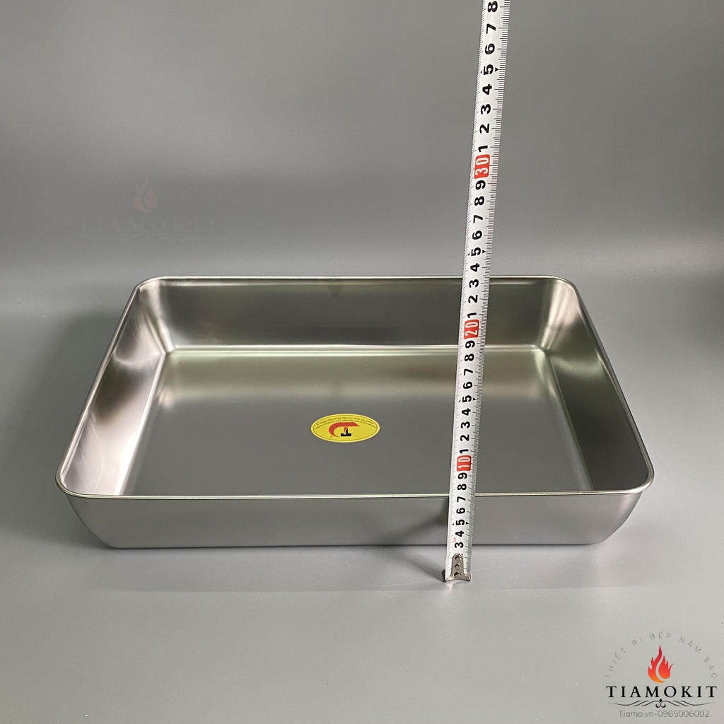 Khay chữ nhật, khay nướng bánh,  30x40x7 cm Inox 201
