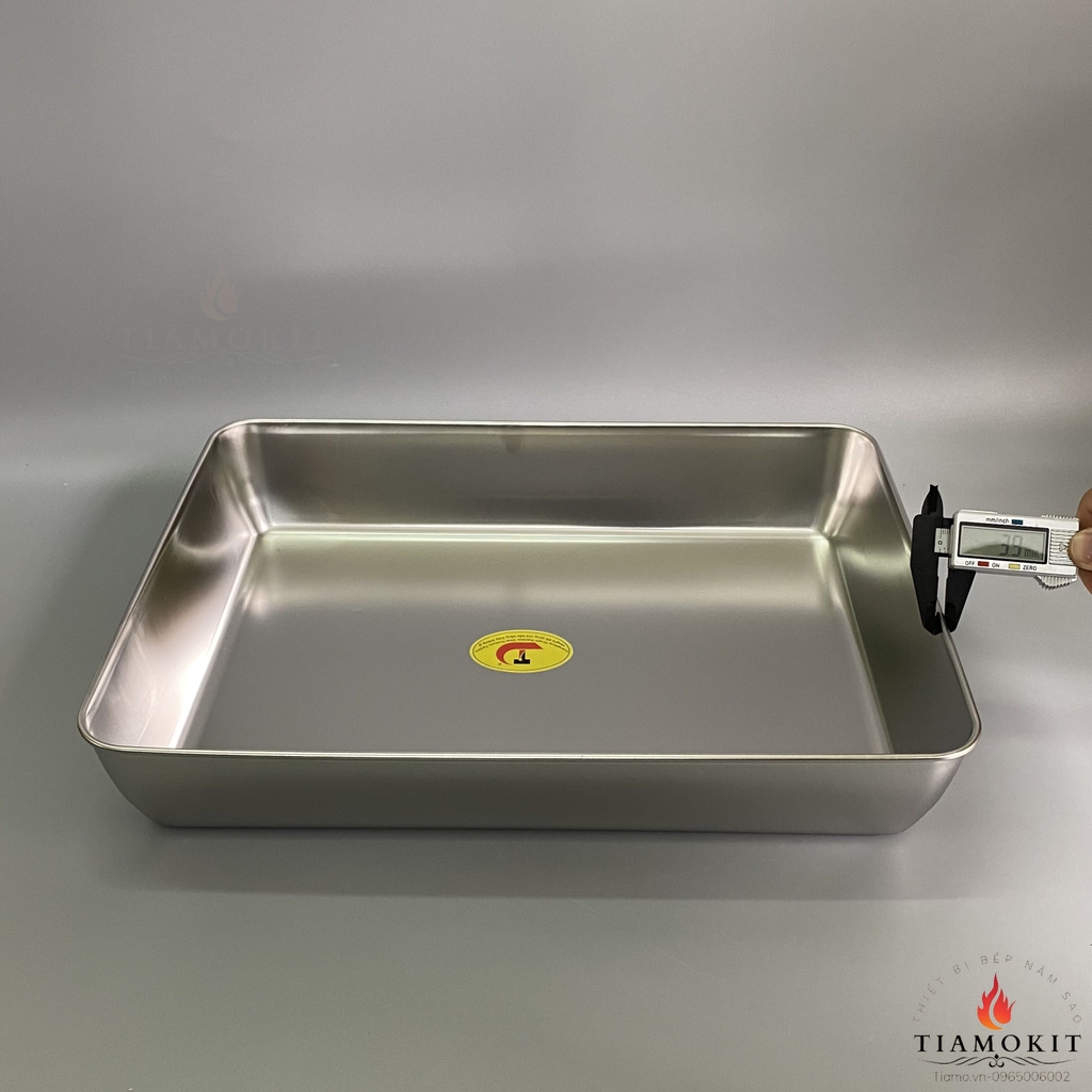 Khay chữ nhật, khay nướng bánh,  30x40x7 cm Inox 201