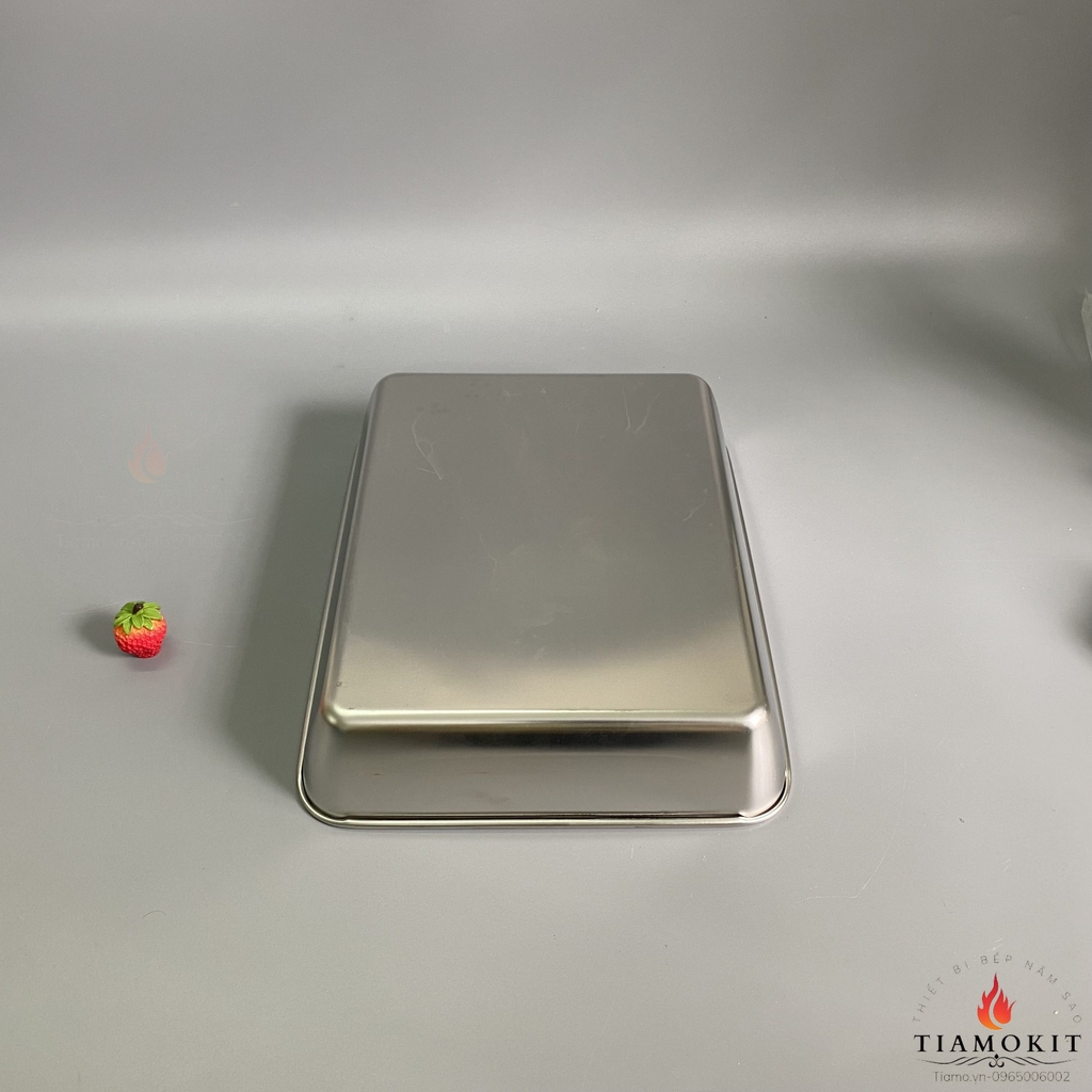 Khay chữ nhật, khay nướng bánh,  30x25x6 cm Inox 201