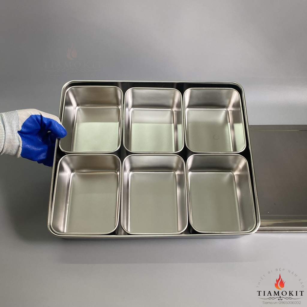 Khay gia vị 6 ngăn Inox 201