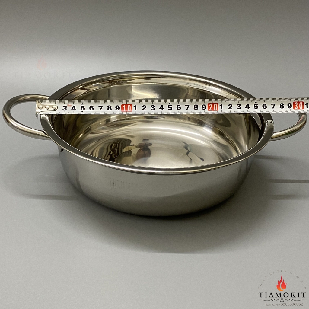 Nồi lẩu 2 đáy đường kính 26cm inox 201