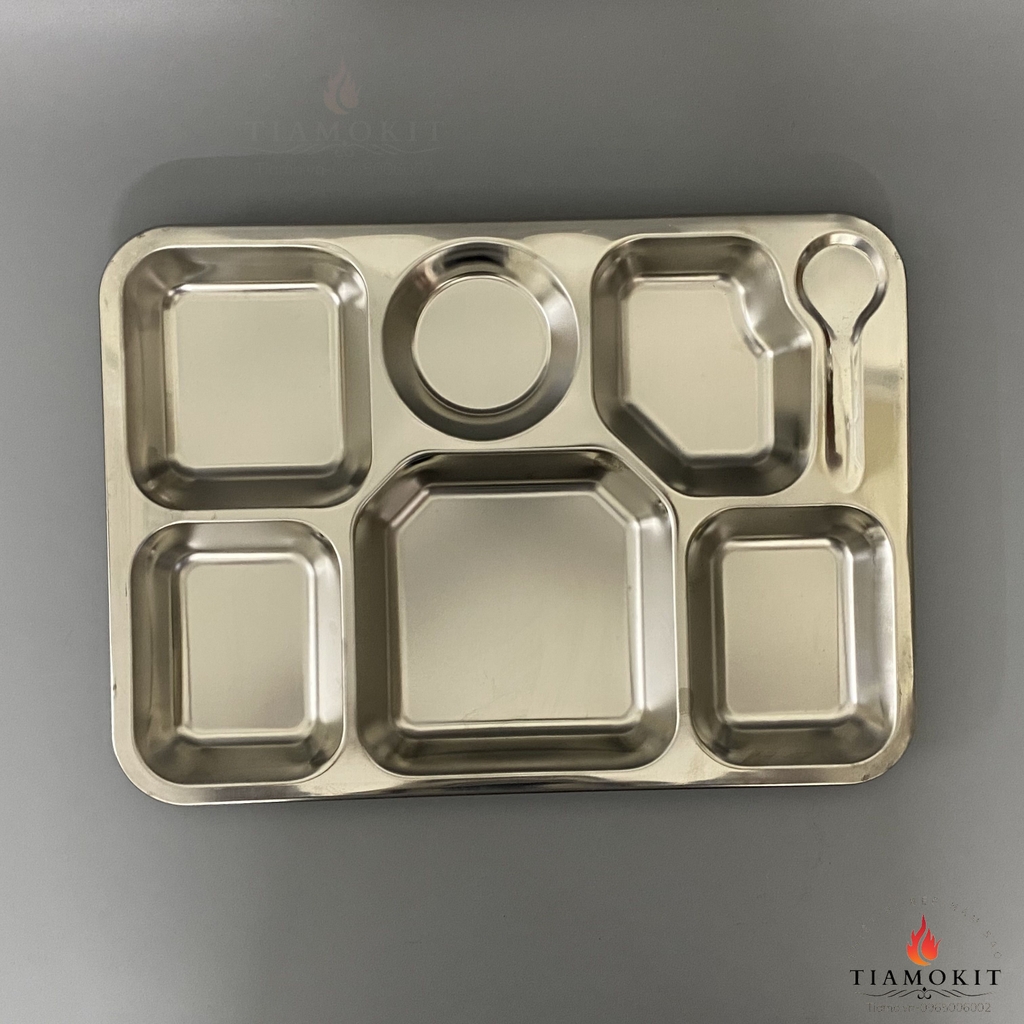 Khay inox 7 ngăn thìa