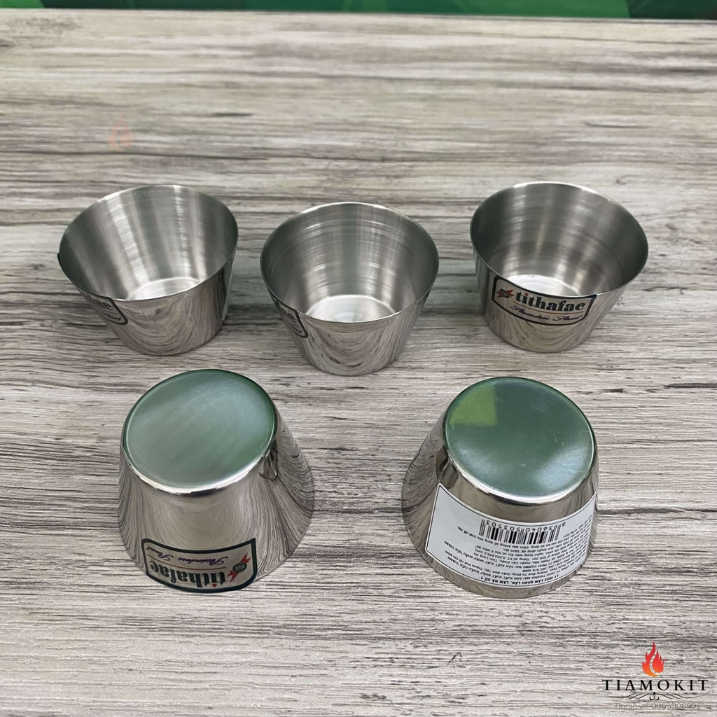 Khuôn inox làm bánh Flan, cốc làm đá có nhiều kích thước 2cm, 4cm, 6cm