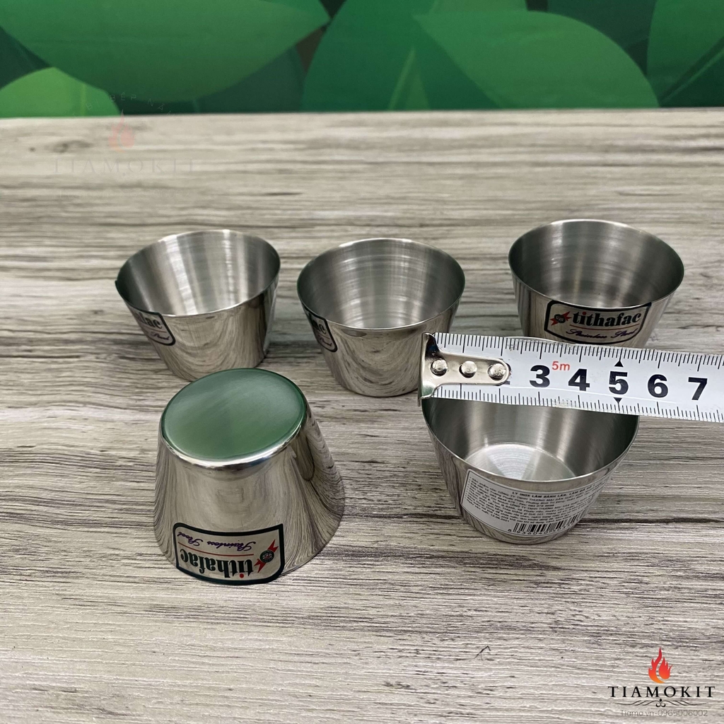 Khuôn inox làm bánh Flan, cốc làm đá có nhiều kích thước 2cm, 4cm, 6cm