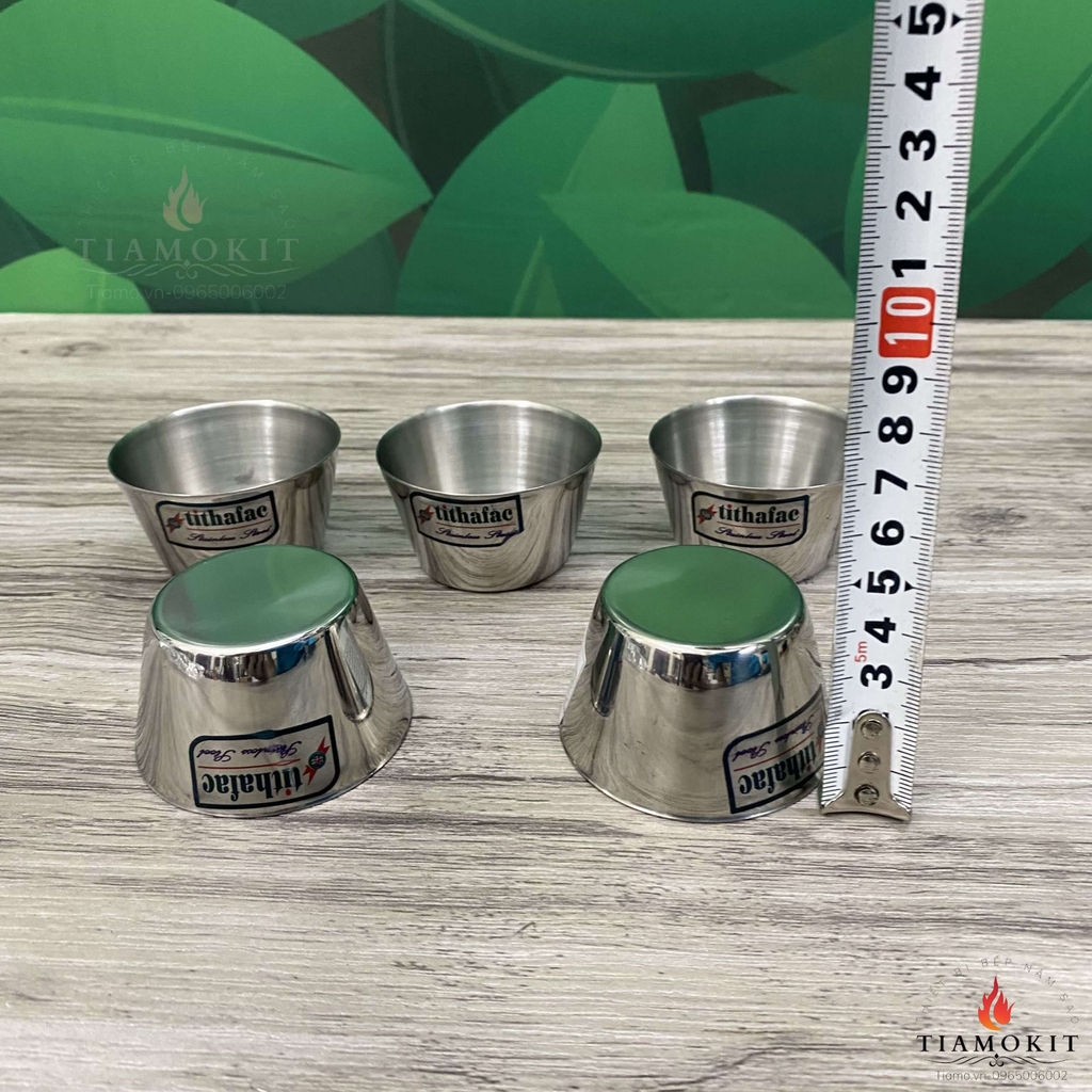 Khuôn inox làm bánh Flan, cốc làm đá có nhiều kích thước 2cm, 4cm, 6cm