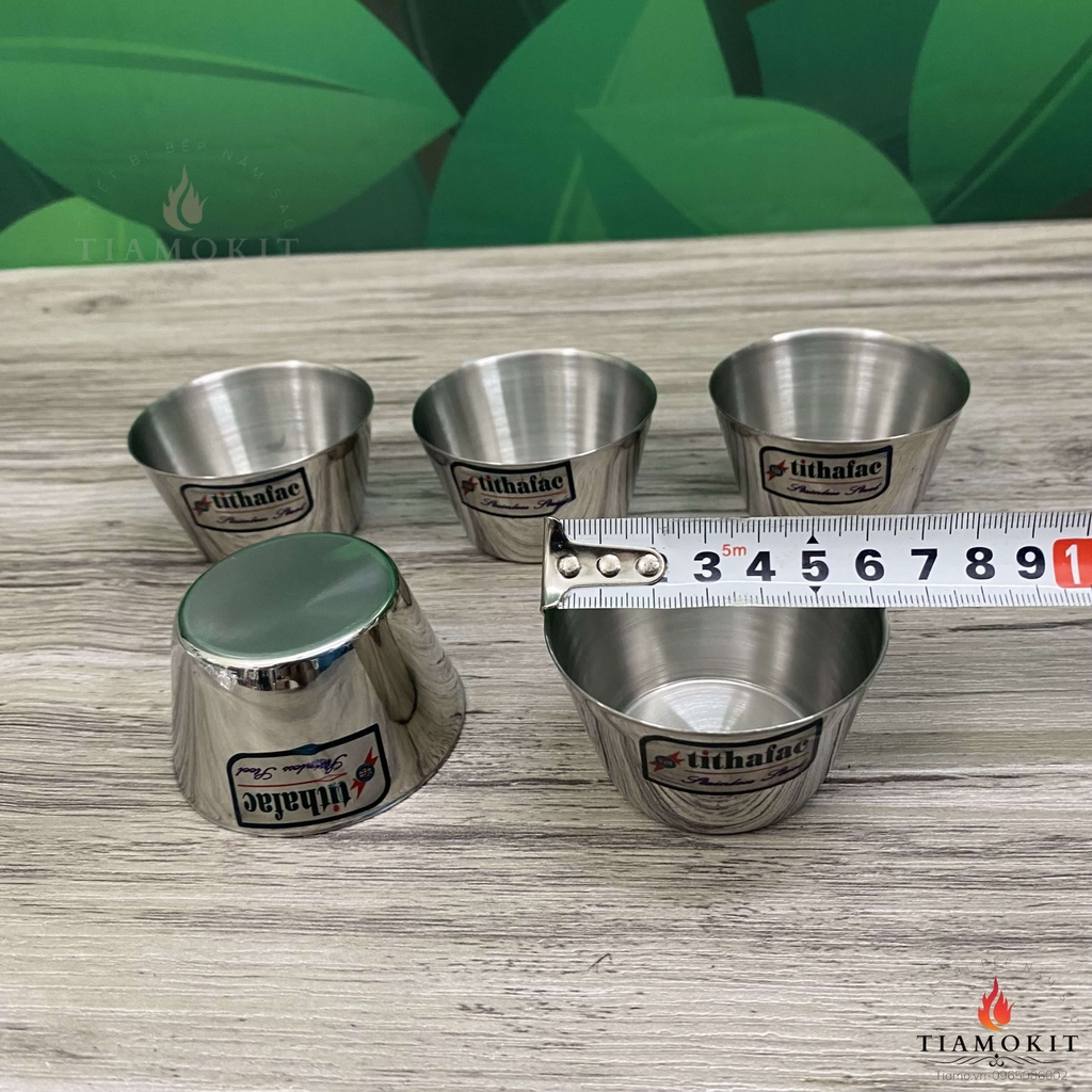 Khuôn inox làm bánh Flan, cốc làm đá có nhiều kích thước 2cm, 4cm, 6cm