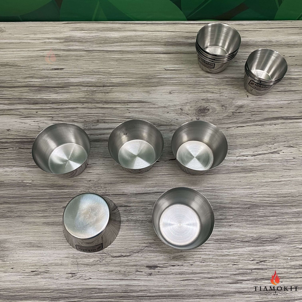 Khuôn inox làm bánh Flan, cốc làm đá có nhiều kích thước 2cm, 4cm, 6cm