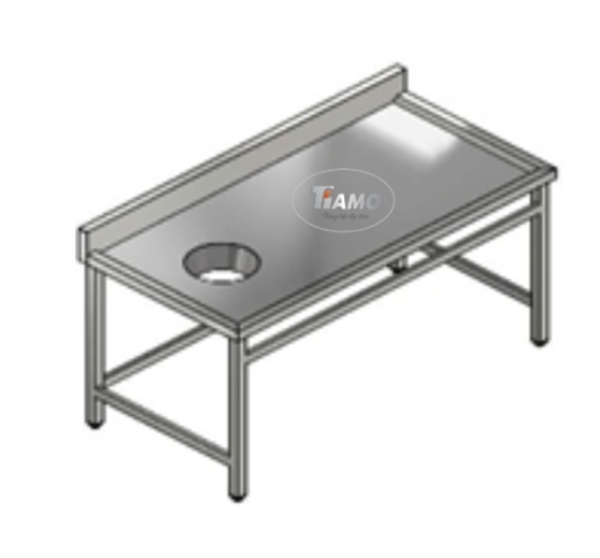 Bàn sơ chế có hố xả rác