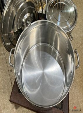 Nồi inox kiểu dáng thấp 16 lít 2 đáy Sus 201