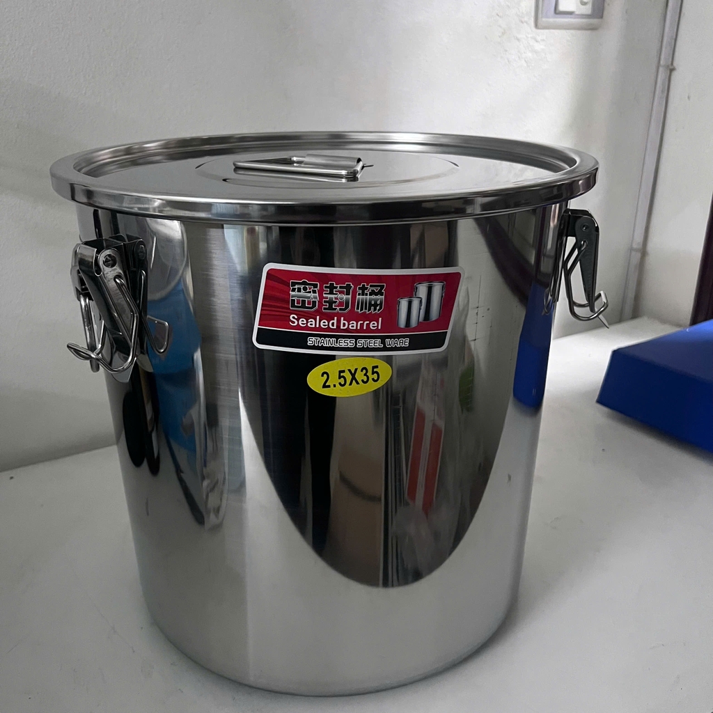 THÙNG INOX 201 CÓ NẮP GÀI 12 - 170L