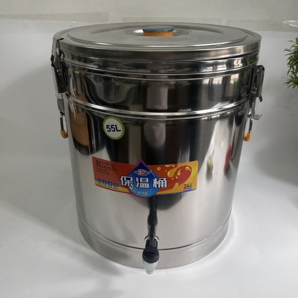 BÌNH Ủ GIỮ NHIỆT 3 LỚP INOX 201 NẮP PHẲNG
