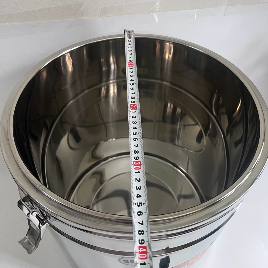 BÌNH Ủ GIỮ NHIỆT 3 LỚP INOX 201 NẮP PHẲNG