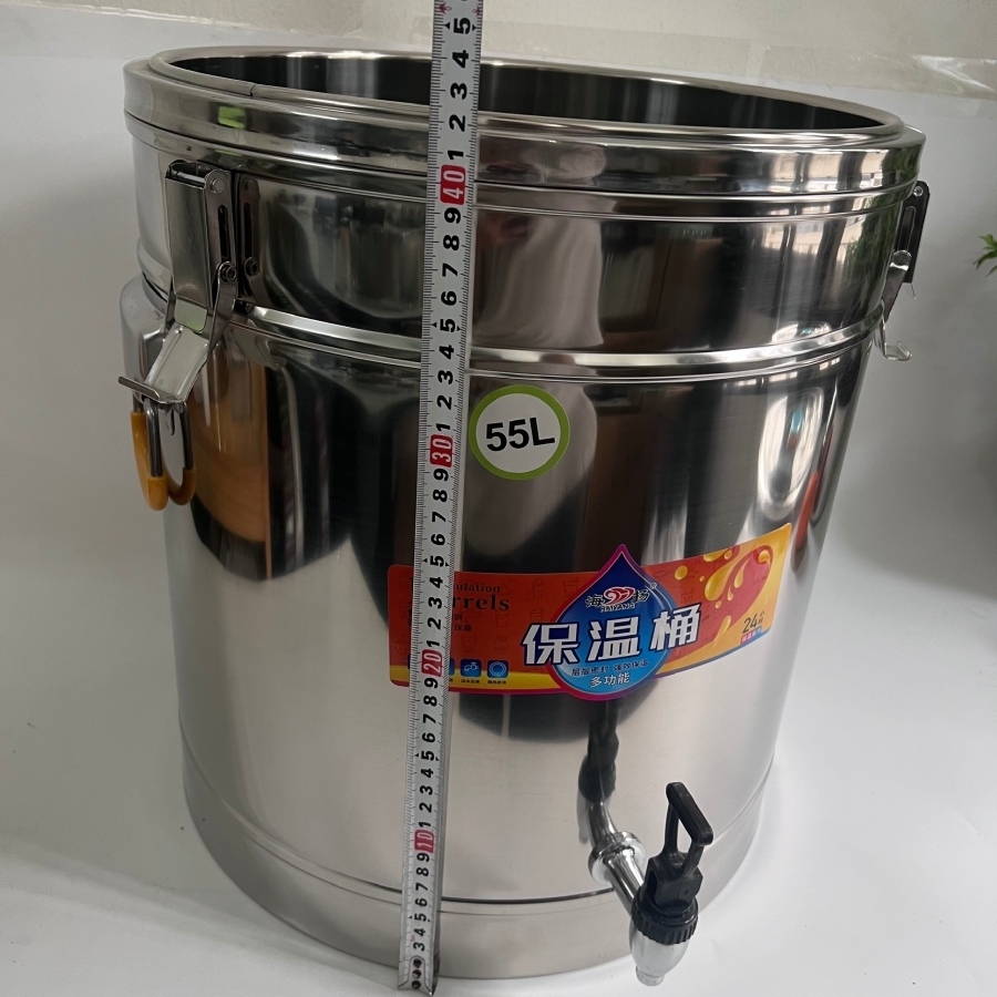 BÌNH Ủ GIỮ NHIỆT 3 LỚP INOX 201 NẮP PHẲNG