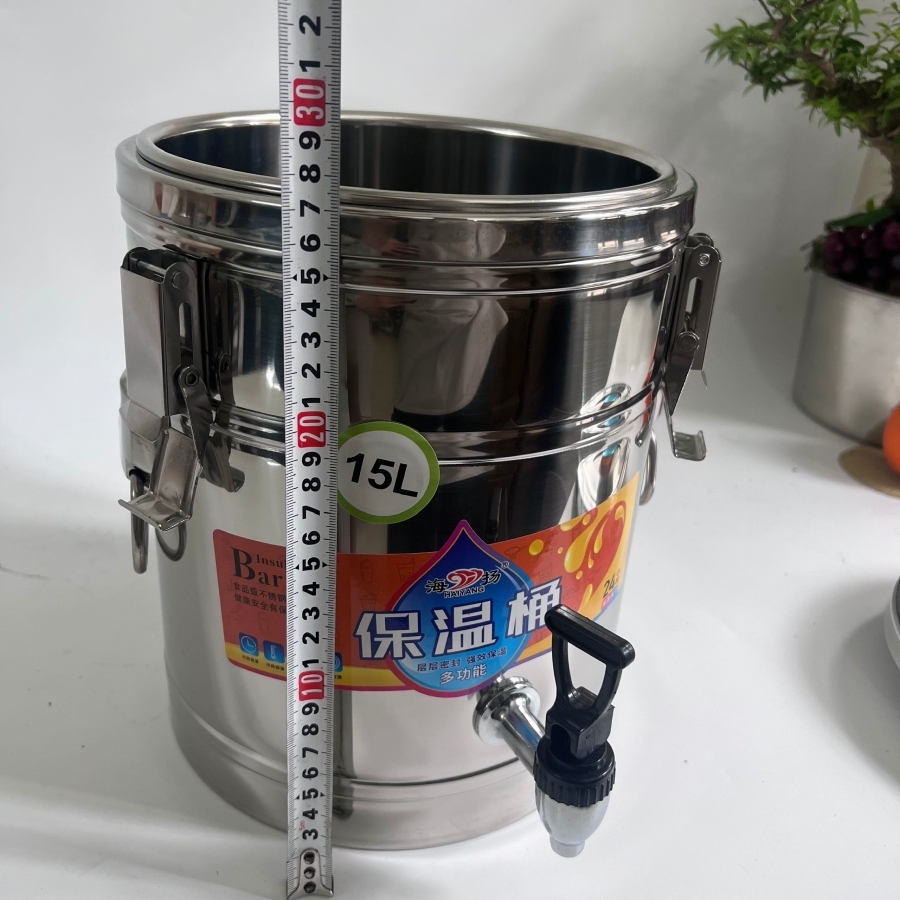 BÌNH Ủ GIỮ NHIỆT 3 LỚP INOX 201 NẮP PHẲNG