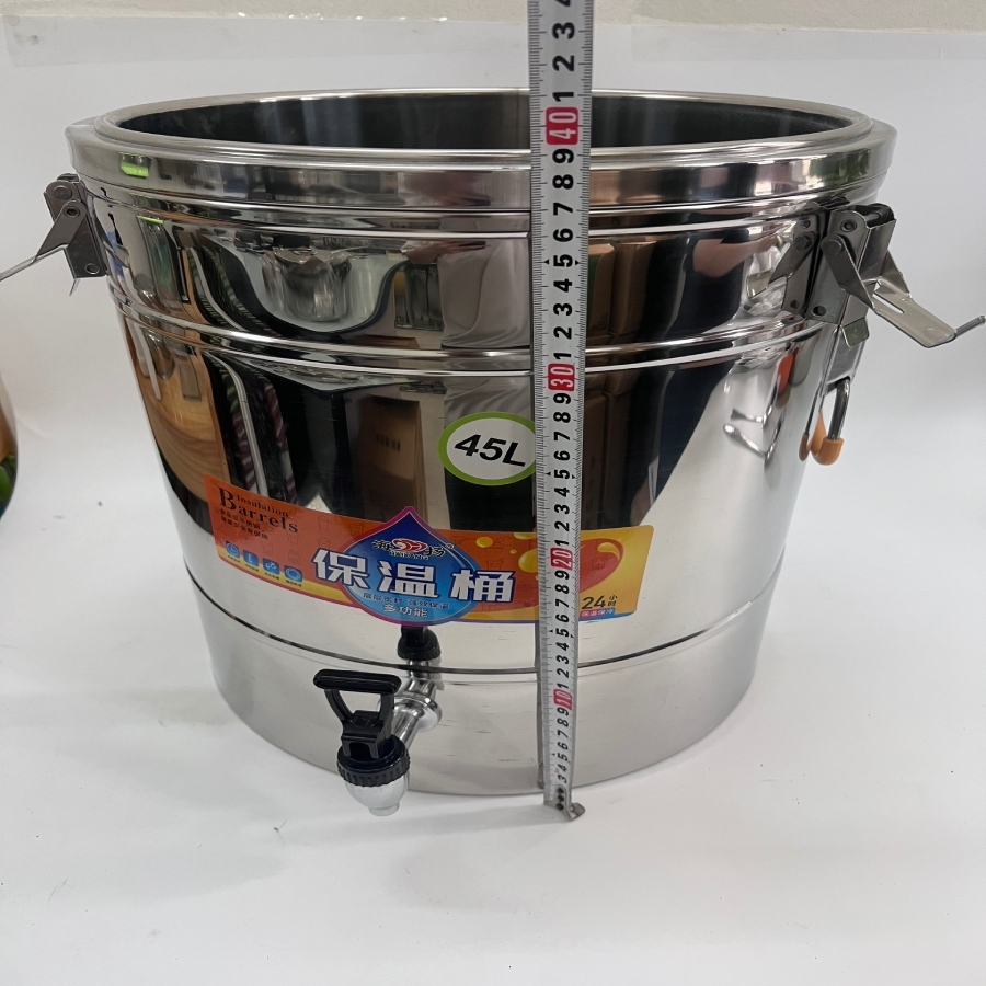 BÌNH Ủ GIỮ NHIỆT 3 LỚP INOX 201 NẮP PHẲNG