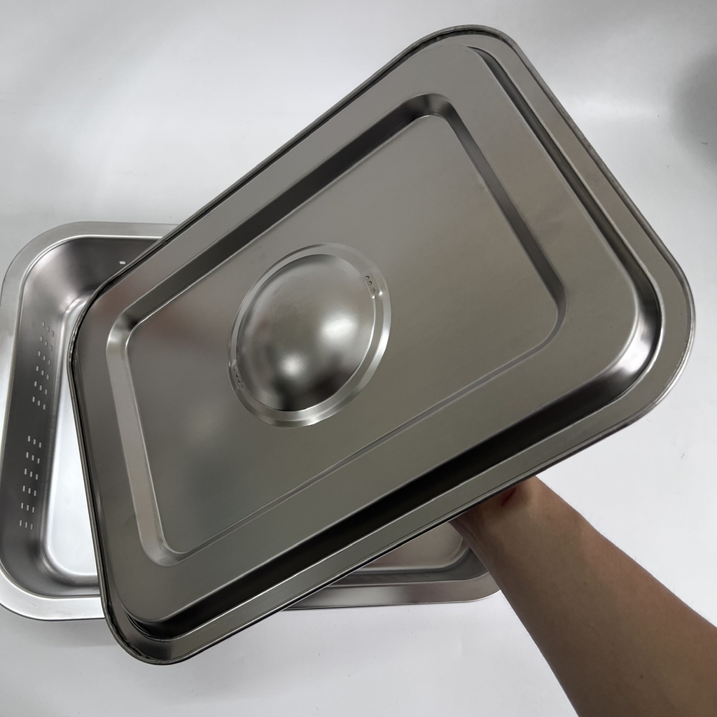 Khay để đồ Inox Lỗ 35x25 Cm