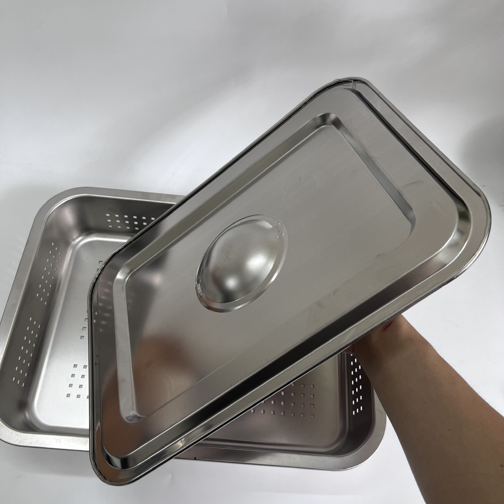 Khay để đồ Inox Lỗ 40x30 Cm
