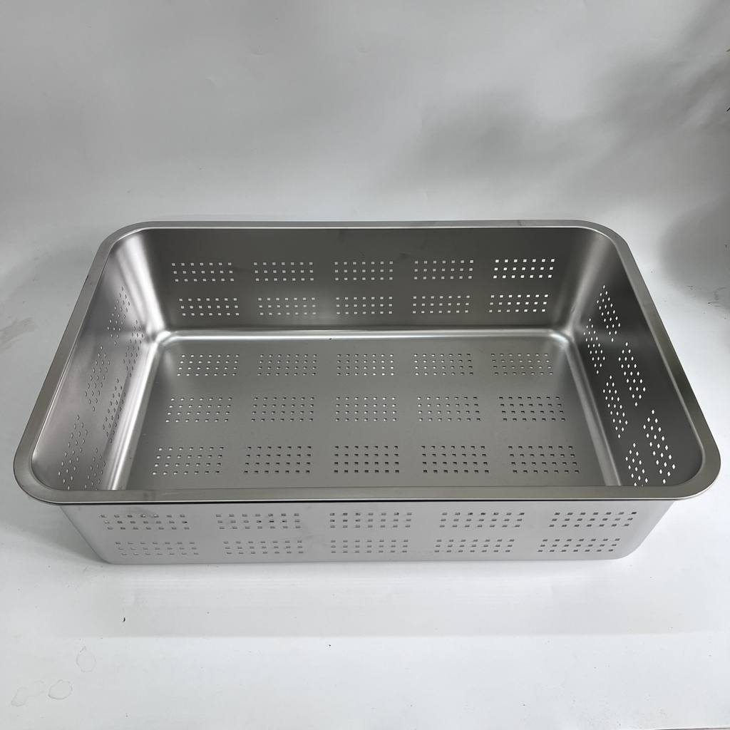 Khay để đồ Inox Lỗ 50x35 Cm