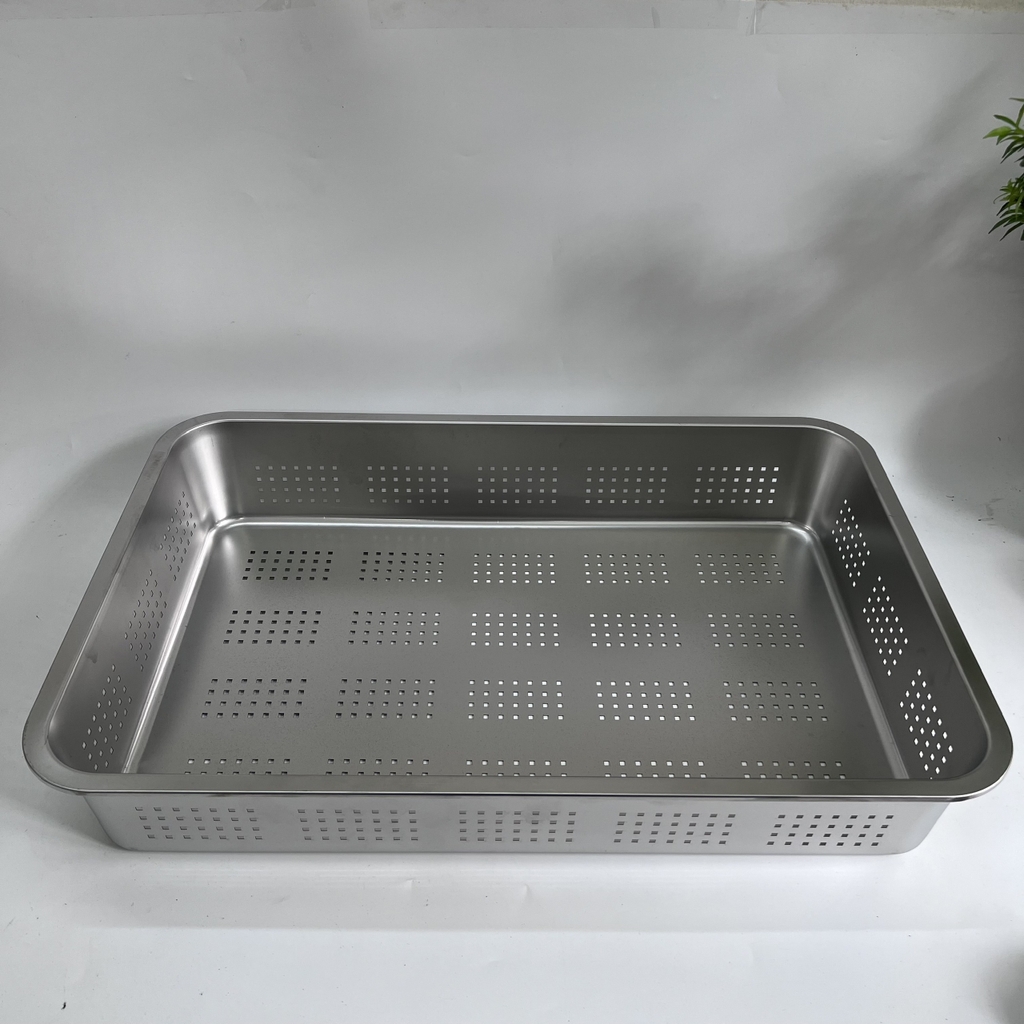 Khay để đồ Inox Lỗ 50x35 Cm