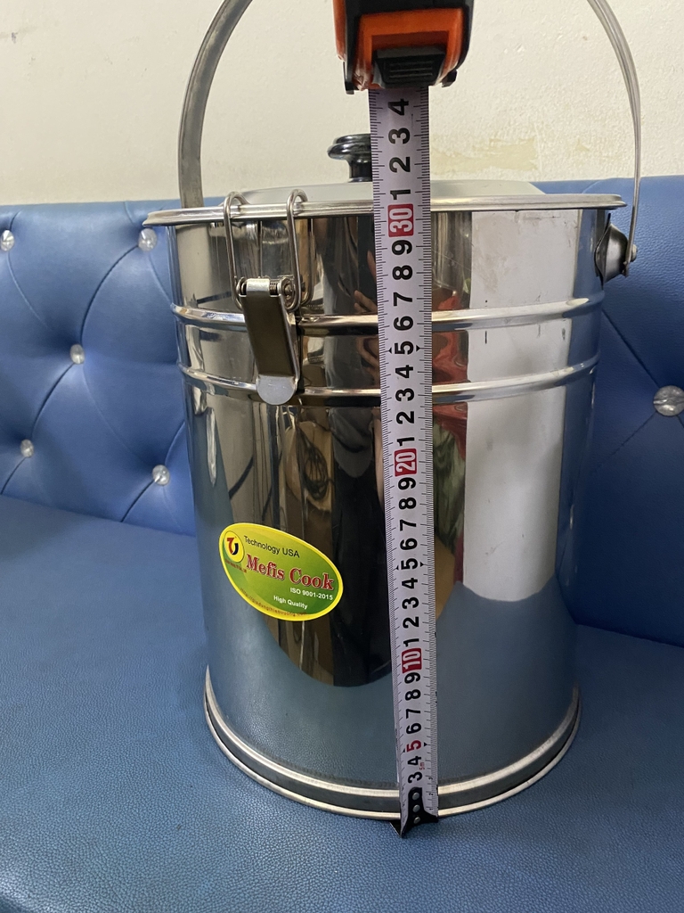 Xô có nắp khoá inox 304