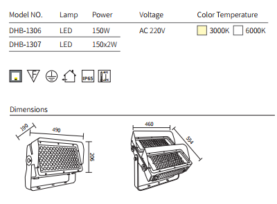 Đèn Cảnh Quan Sân Vườn Cao Cấp TQL- DHB 1306/ DHB1307 công suất 150W/ 150Wx2
