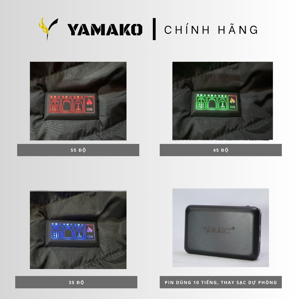 Áo Sưởi Ấm Ghile Super modern Yamako 21 Vùng Sưởi Nhiệt nhiều vùng sưởi nhất thị trường