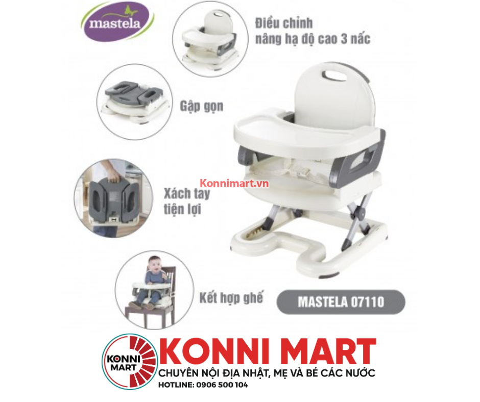 Ghế ăn dặm điều khiển độ cao Mastela
