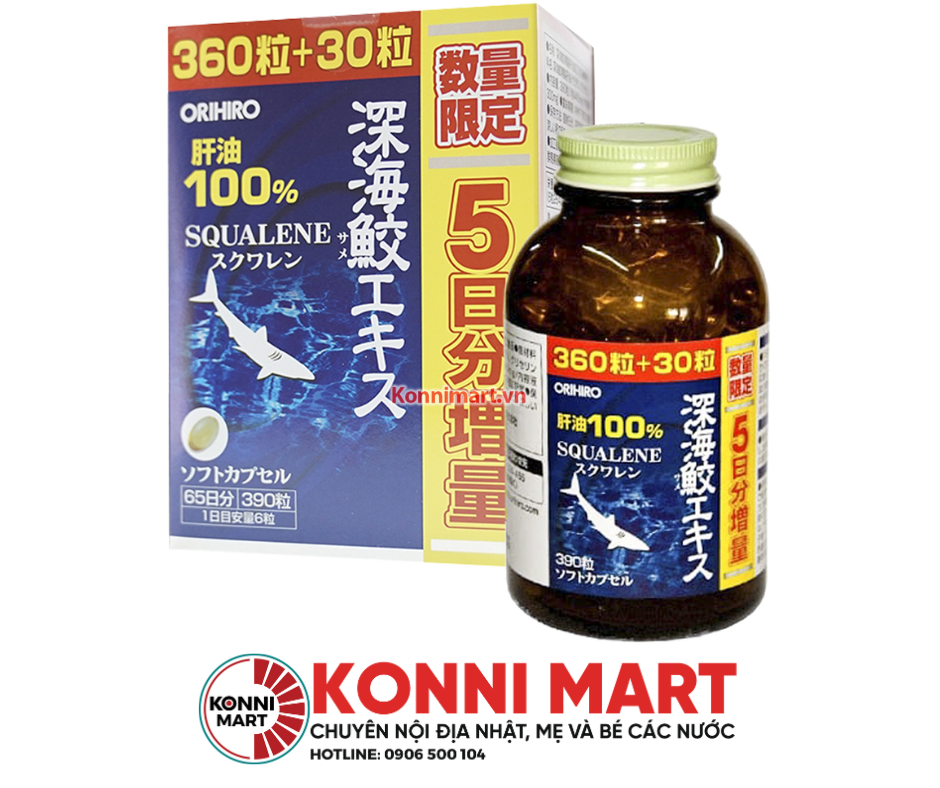 Viên uống dầu gan cá mập Orihiro Squalene