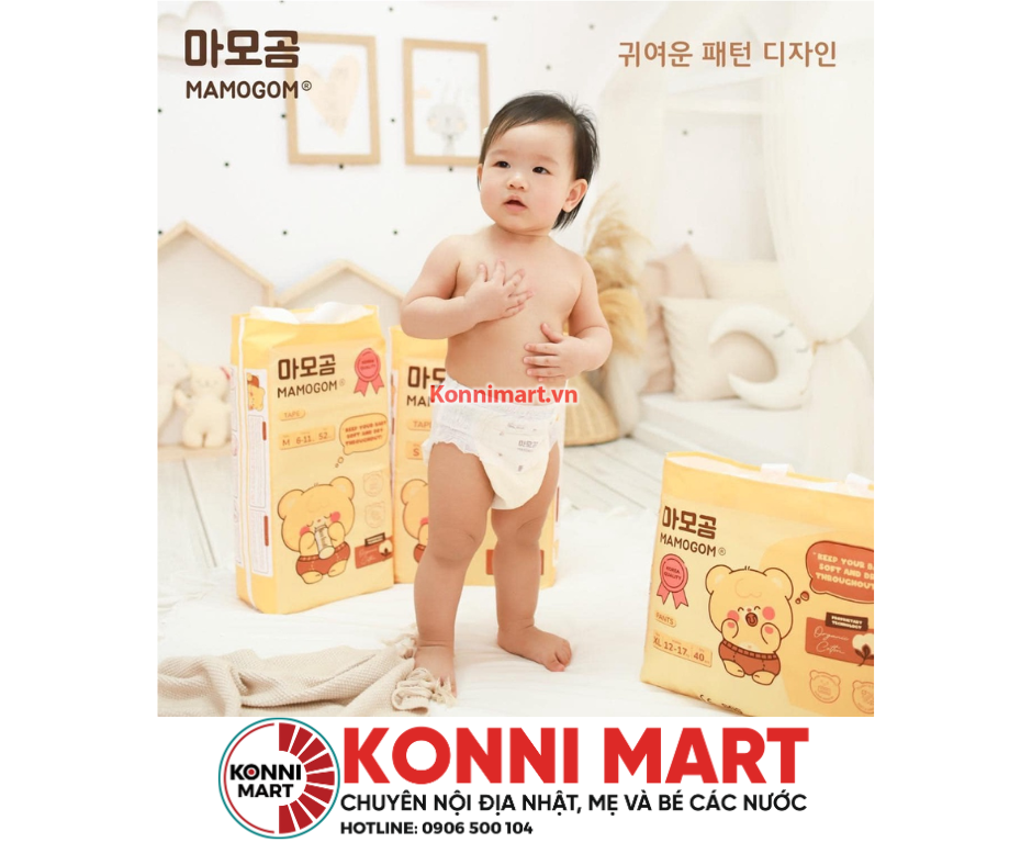 Bỉm Hữu Cơ Mamogom Nội Địa Hàn Quốc Đủ Size Dán/Quần(NB,S,M,L,XL,XXL)