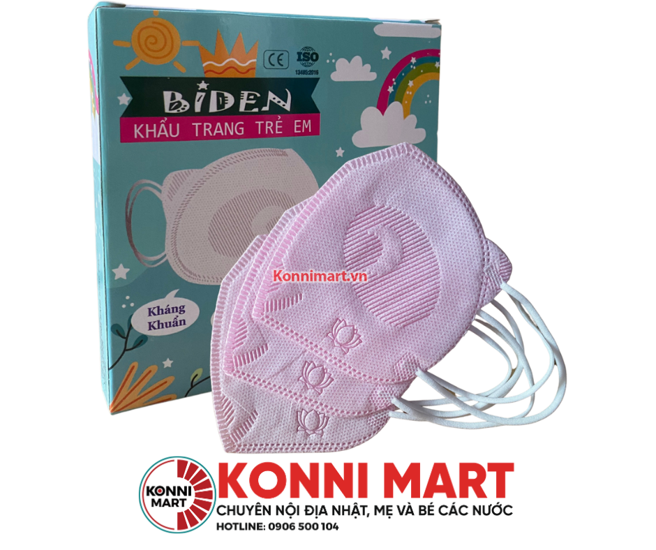 Khẩu Trang Trẻ Em 3D Hình Gấu Panda BIDEN Hộp 10 Cái