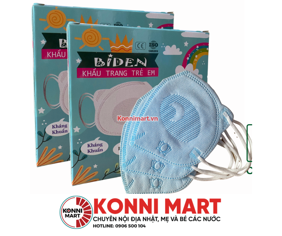 Khẩu Trang Trẻ Em 3D Hình Gấu Panda BIDEN Hộp 10 Cái