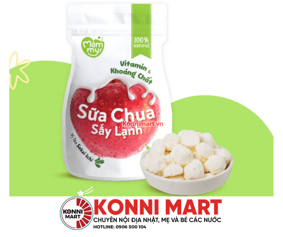 Sữa chua sấy lạnh Mămmy chống hóc, bổ sung vitamin cho bé từ 6 tháng tuổi (túi 20g)