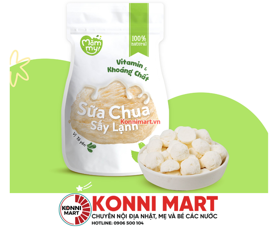 Sữa chua sấy lạnh Mămmy chống hóc, bổ sung vitamin cho bé từ 6 tháng tuổi (túi 20g)
