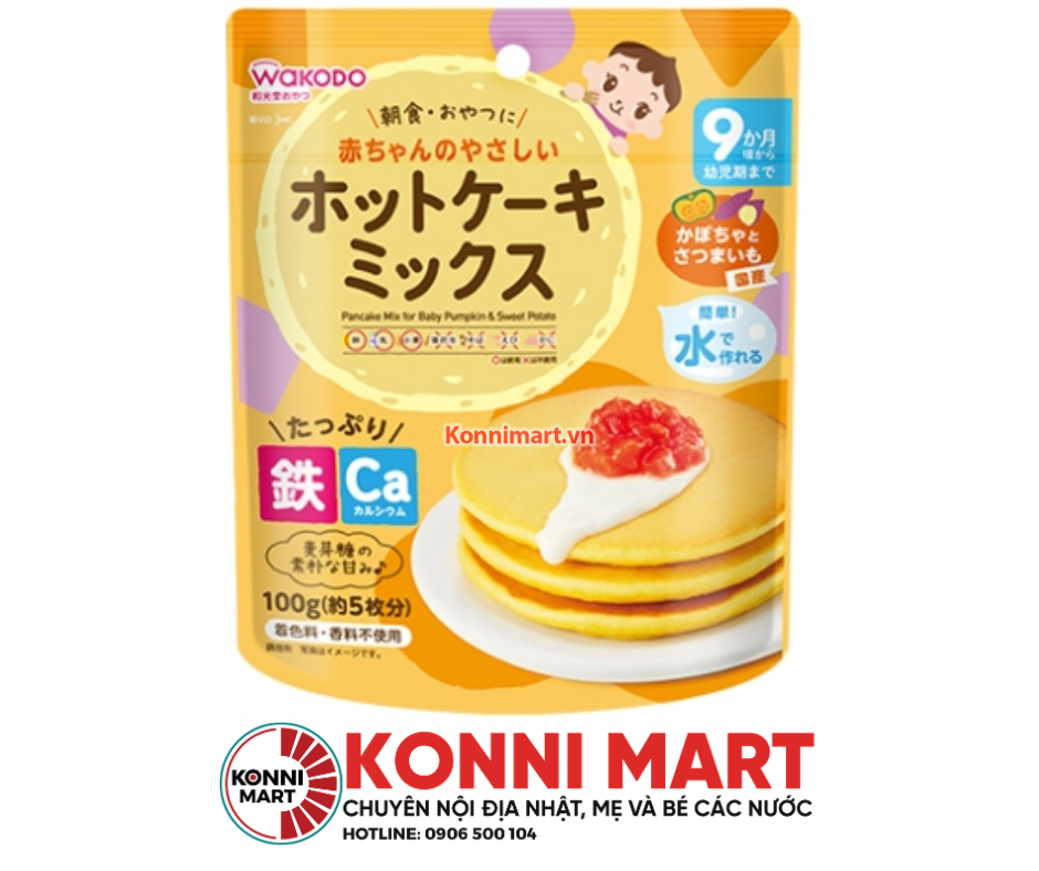 Bột làm bánh Wakodo Pancake cho bé 9 tháng