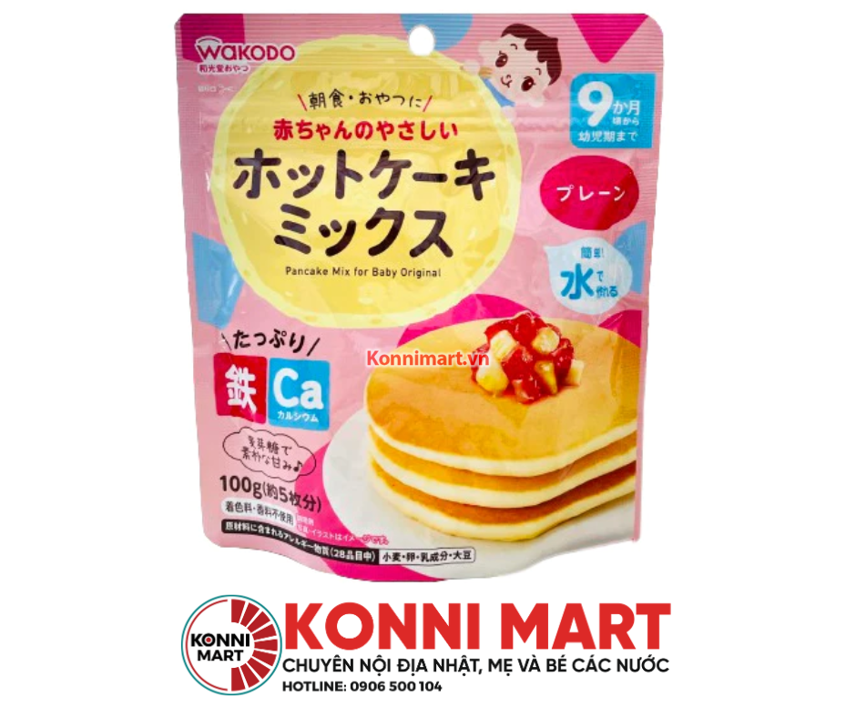 Bột làm bánh Wakodo Pancake cho bé 9 tháng