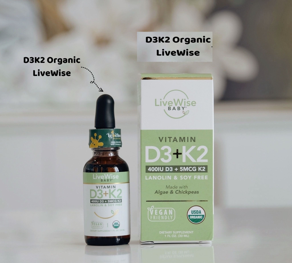 Vitamin D3K2 thuần chay (dạng giọt) LiveWise - Mỹ - chai 30ml - từ sơ sinh 855658008102