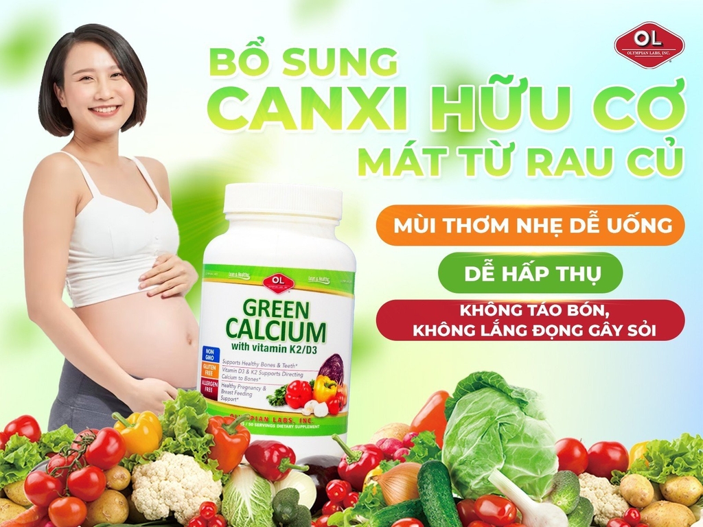 Canxi Hữu Cơ Green Calcium Olympian Labs 100 viên  710013911476