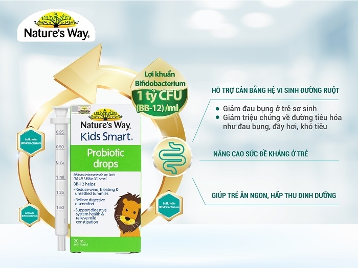Nature’S Way Kids Smart Drops Probiotic – Bổ Sung Men Vi Sinh Cho Bé 9314807056797