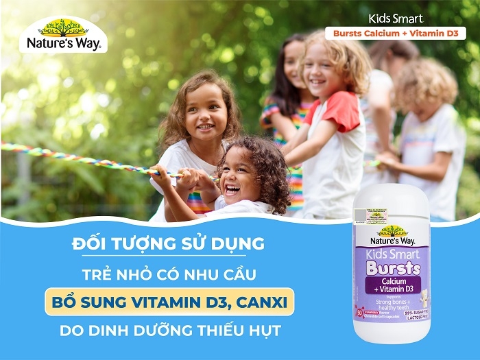 Viên nang mềm  Calcium + Vitamin D3 Burstlets Nature's Way Kids Smart 9314807017750