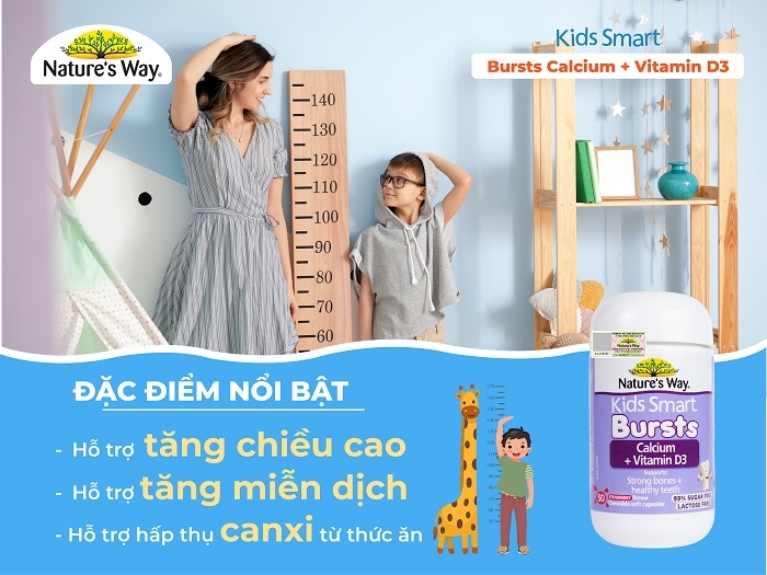 Viên nang mềm  Calcium + Vitamin D3 Burstlets Nature's Way Kids Smart 9314807017750