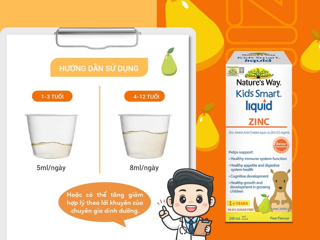Nature’s Way Kids Smart Liquid ZinC – Bổ sung kẽm cho cơ thể 9314807069100