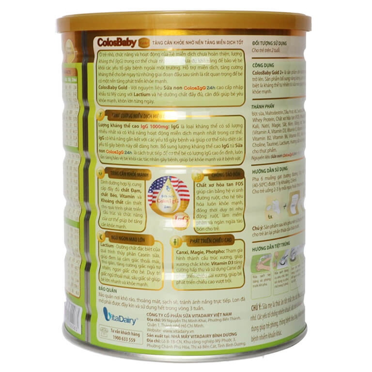 Sữa ColosBaby Gold 2+ 800g (trẻ từ 2 tuổi trở lên) 8936170700063