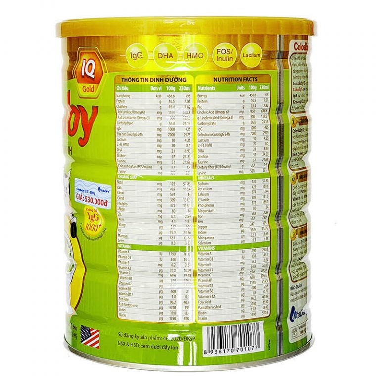 Sữa COLOSBABY IQ Gold 2+ 800G (trẻ từ 2 tuổi trở lên) 8936170701077