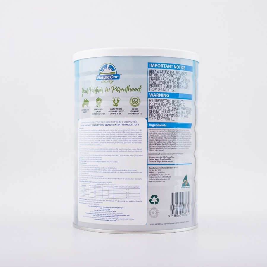 * Sữa Dr.Colostrum số 1 cho trẻ từ 0-6 tháng tuổi 9350363001659