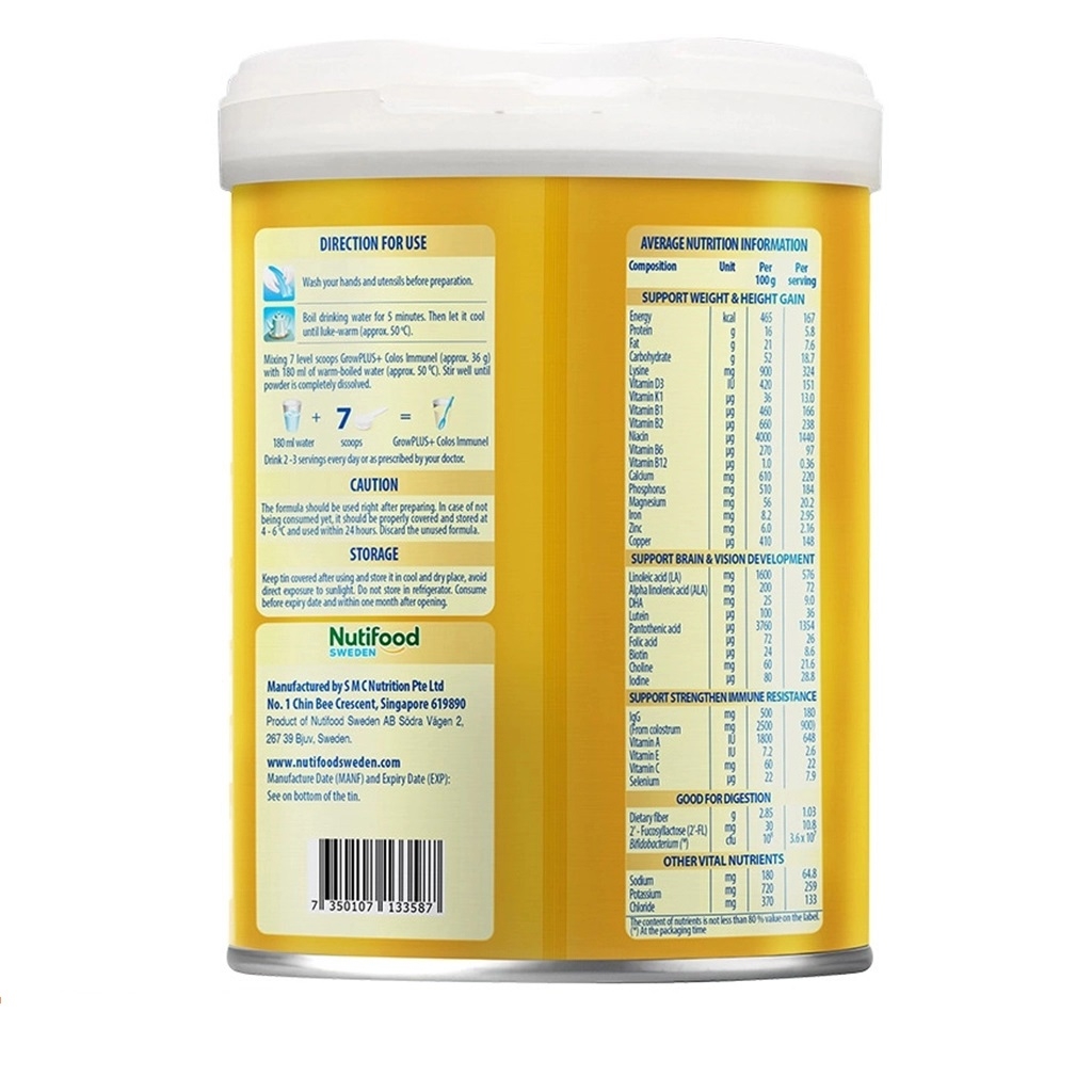 Sữa bột Nutifood GrowPlus+ Colos Immunel 2+ (Trên 2tuổi) 800g 7350107133600