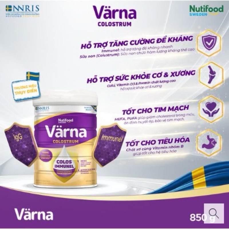 Sữa Bột Värna Colostrum Lon 850g 7350107132054